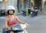 Danielle on moped